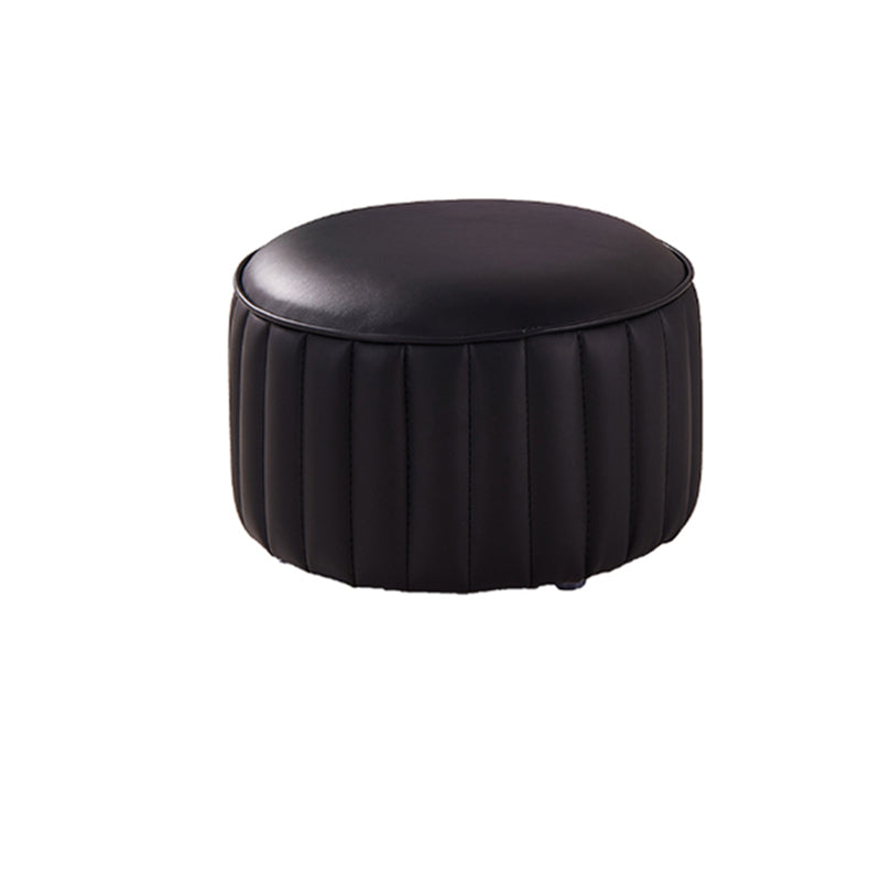 Pouf in pelle solida Pouf moderna semplice rotonda in rivestimento in rivestimento