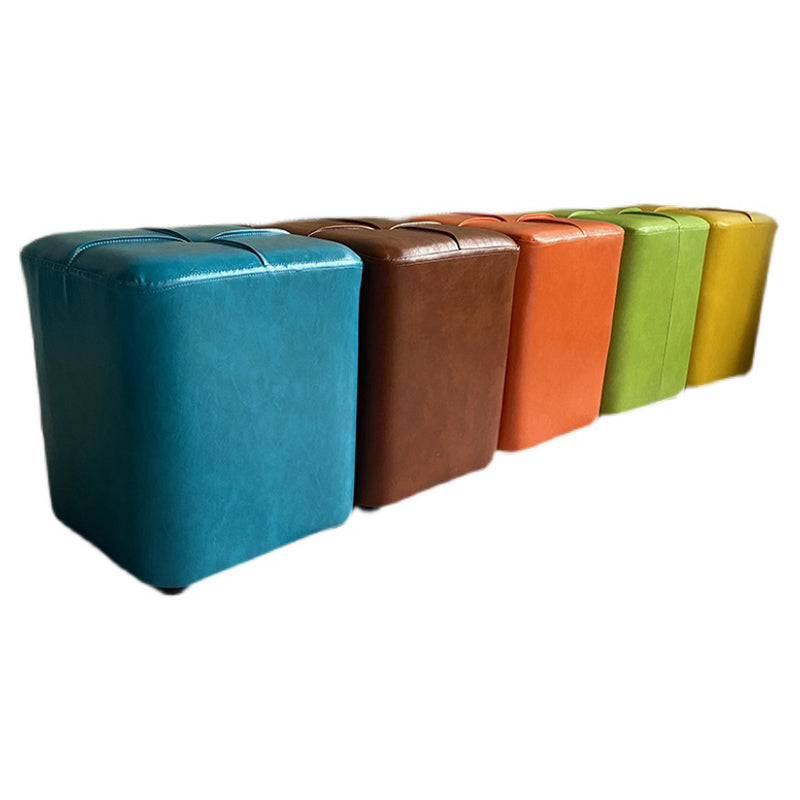 Modern Leather Pouf Stain Resistant Square Pouf for Living Room Clearhalo 'furn' 'furn_ottomans_poufs' 'Furniture' 'Living Room Furniture' 'Ottomans & Poufs' 'ottomans_poufs' 6848690