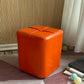 Modern Leather Pouf Stain Resistant Square Pouf for Living Room 11"L x 11"W x 14"H Orange 1 Piece Clearhalo 'furn' 'furn_ottomans_poufs' 'Furniture' 'Living Room Furniture' 'Ottomans & Poufs' 'ottomans_poufs' 6848716