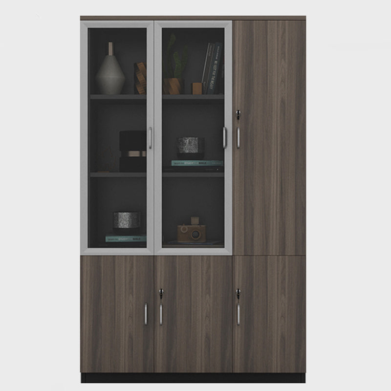 Traditional File Cabinet Wood Frame Vertical File Cabinet with Shelves for Office Walnut Wood Clearhalo 'Filing Cabinets' 'filling_cabinets' 'furn' 'furn_filling_cabinets' 'Furniture' 'Office Furniture' 6850443