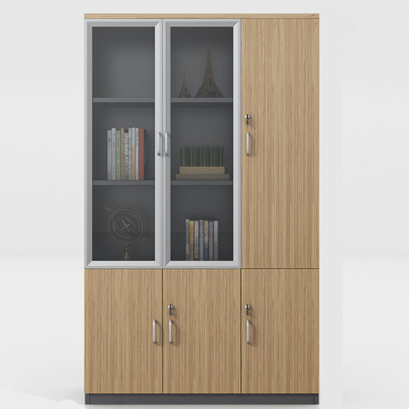 Traditional File Cabinet Wood Frame Vertical File Cabinet with Shelves for Office Natural Wood Black Wood Clearhalo 'Filing Cabinets' 'filling_cabinets' 'furn' 'furn_filling_cabinets' 'Furniture' 'Office Furniture' 6850447