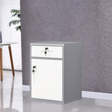 Gabinetto di file verticale in metallo classico con cassetti di bloccaggio