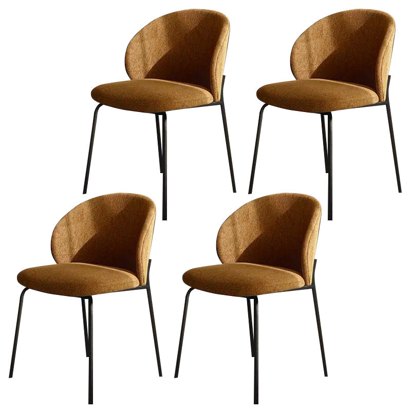 Industrial Style Indoor-Outdoor Chair Wingback Armless Chair Set Yellow Cotton and Linen 4 Piece Set Clearhalo 'Dining Chairs' 'Dining Tables & Seating' 'dining_chair' 'furn' 'furn_dining_chair' 'Furniture' 'Kitchen & Dining Furniture' 6850498