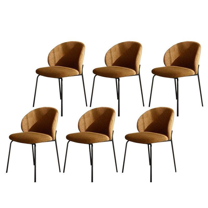 Industrial Style Indoor-Outdoor Chair Wingback Armless Chair Set Yellow Cotton and Linen 6 Piece Set Clearhalo 'Dining Chairs' 'Dining Tables & Seating' 'dining_chair' 'furn' 'furn_dining_chair' 'Furniture' 'Kitchen & Dining Furniture' 6850499