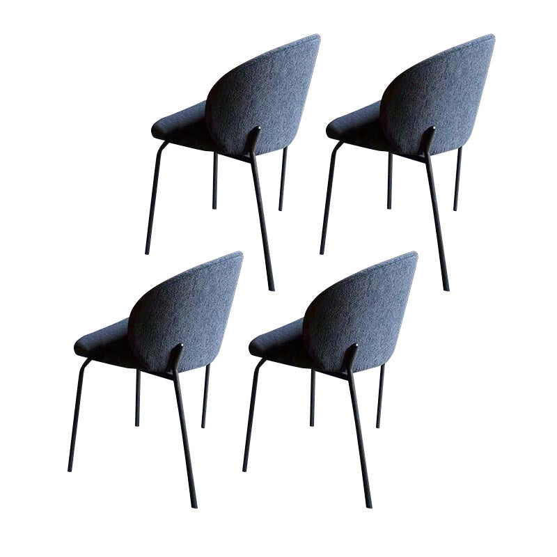 Industrial Style Indoor-Outdoor Chair Wingback Armless Chair Set Blue Cotton and Linen 4 Piece Set Clearhalo 'Dining Chairs' 'Dining Tables & Seating' 'dining_chair' 'furn' 'furn_dining_chair' 'Furniture' 'Kitchen & Dining Furniture' 6850507