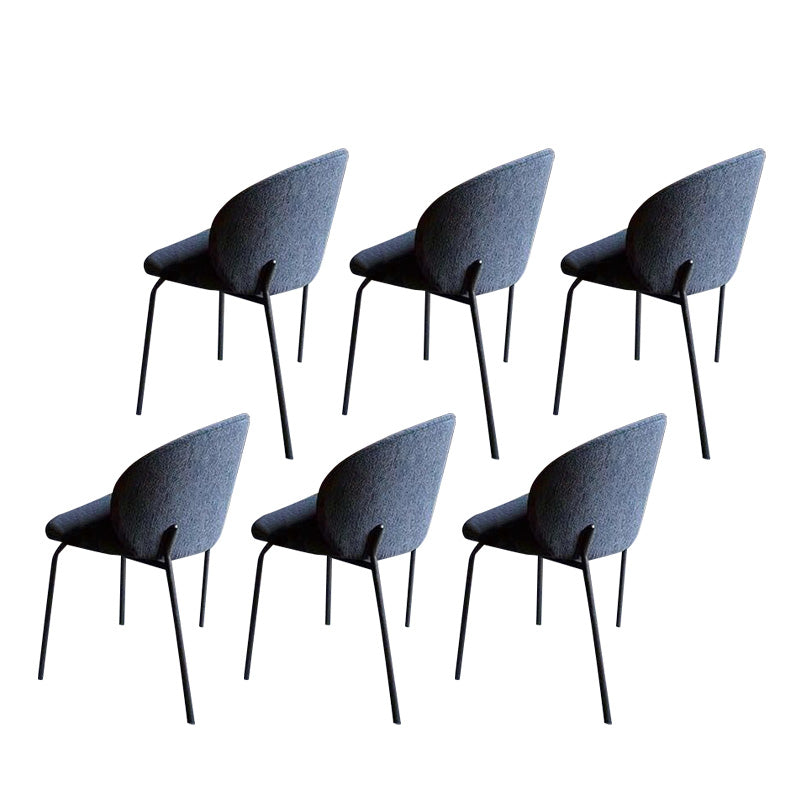 Industrial Style Indoor-Outdoor Chair Wingback Armless Chair Set Blue Cotton and Linen 6 Piece Set Clearhalo 'Dining Chairs' 'Dining Tables & Seating' 'dining_chair' 'furn' 'furn_dining_chair' 'Furniture' 'Kitchen & Dining Furniture' 6850509