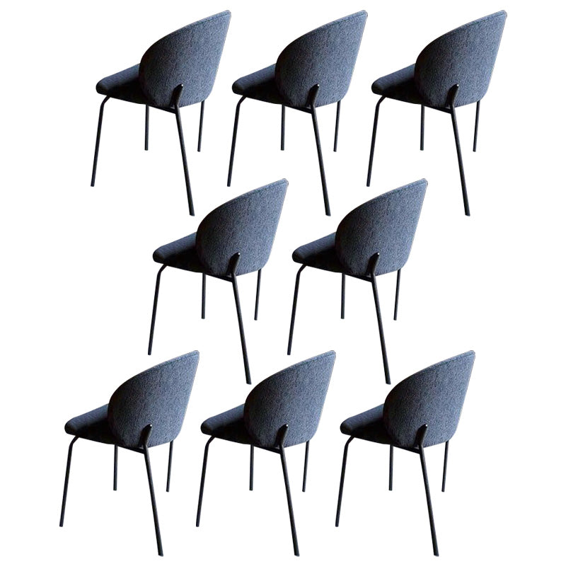 Industrial Style Indoor-Outdoor Chair Wingback Armless Chair Set Blue Cotton and Linen 8 Piece Set Clearhalo 'Dining Chairs' 'Dining Tables & Seating' 'dining_chair' 'furn' 'furn_dining_chair' 'Furniture' 'Kitchen & Dining Furniture' 6850511