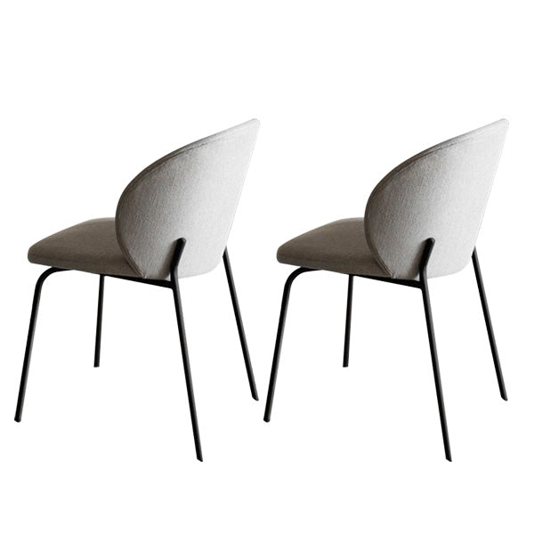 Industrial Style Indoor-Outdoor Chair Wingback Armless Chair Set Light Gray Cotton and Linen 2 Piece Set Clearhalo 'Dining Chairs' 'Dining Tables & Seating' 'dining_chair' 'furn' 'furn_dining_chair' 'Furniture' 'Kitchen & Dining Furniture' 6850514