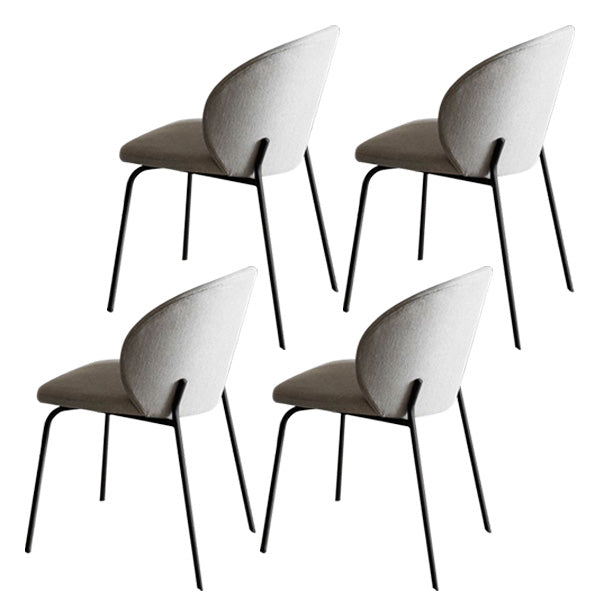 Industrial Style Indoor-Outdoor Chair Wingback Armless Chair Set Light Gray Cotton and Linen 4 Piece Set Clearhalo 'Dining Chairs' 'Dining Tables & Seating' 'dining_chair' 'furn' 'furn_dining_chair' 'Furniture' 'Kitchen & Dining Furniture' 6850515