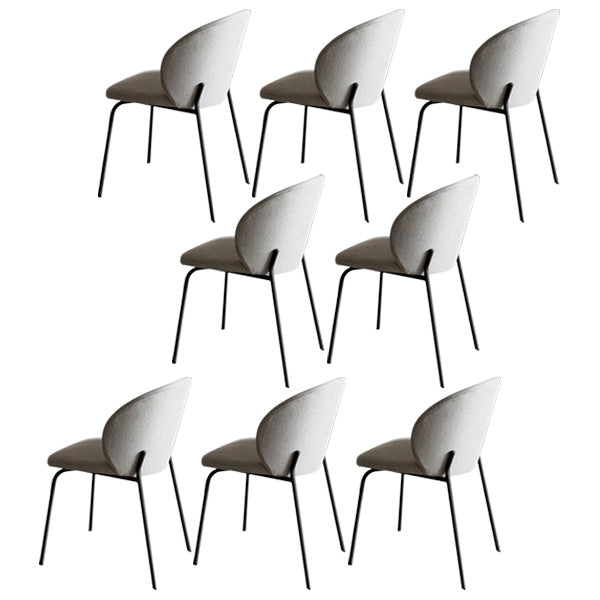 Industrial Style Indoor-Outdoor Chair Wingback Armless Chair Set Light Gray Cotton and Linen 8 Piece Set Clearhalo 'Dining Chairs' 'Dining Tables & Seating' 'dining_chair' 'furn' 'furn_dining_chair' 'Furniture' 'Kitchen & Dining Furniture' 6850517
