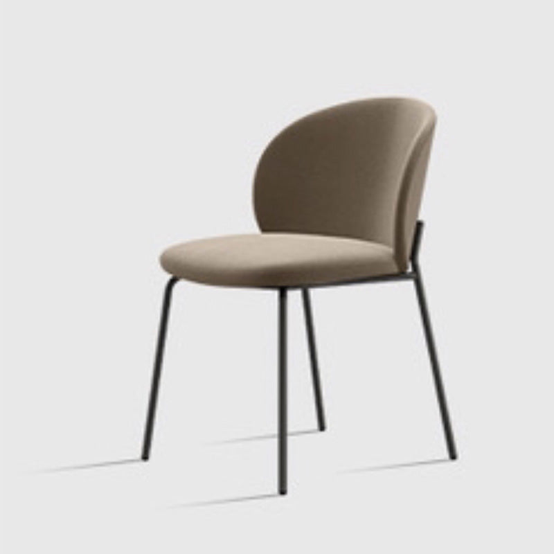 Industrial Style Indoor-Outdoor Chair Wingback Armless Chair Set Light Gray Fabric 1 Piece Clearhalo 'Dining Chairs' 'Dining Tables & Seating' 'dining_chair' 'furn' 'furn_dining_chair' 'Furniture' 'Kitchen & Dining Furniture' 6850518