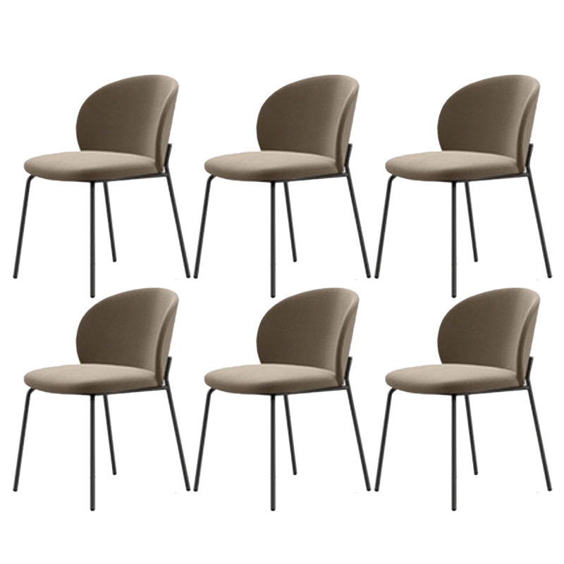 Industrial Style Indoor-Outdoor Chair Wingback Armless Chair Set Light Gray Fabric 6 Piece Set Clearhalo 'Dining Chairs' 'Dining Tables & Seating' 'dining_chair' 'furn' 'furn_dining_chair' 'Furniture' 'Kitchen & Dining Furniture' 6850521