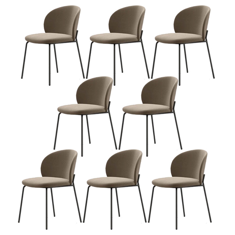 Industrial Style Indoor-Outdoor Chair Wingback Armless Chair Set Light Gray Fabric 8 Piece Set Clearhalo 'Dining Chairs' 'Dining Tables & Seating' 'dining_chair' 'furn' 'furn_dining_chair' 'Furniture' 'Kitchen & Dining Furniture' 6850522