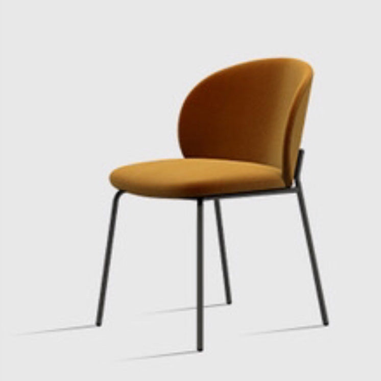 Industrial Style Indoor-Outdoor Chair Wingback Armless Chair Set Yellow Fabric 1 Piece Clearhalo 'Dining Chairs' 'Dining Tables & Seating' 'dining_chair' 'furn' 'furn_dining_chair' 'Furniture' 'Kitchen & Dining Furniture' 6850523