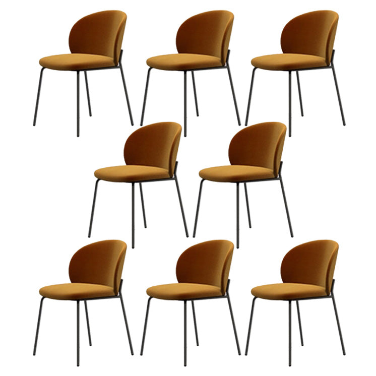 Industrial Style Indoor-Outdoor Chair Wingback Armless Chair Set Yellow Fabric 8 Piece Set Clearhalo 'Dining Chairs' 'Dining Tables & Seating' 'dining_chair' 'furn' 'furn_dining_chair' 'Furniture' 'Kitchen & Dining Furniture' 6850527