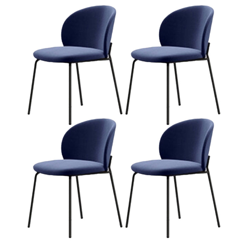 Industrial Style Indoor-Outdoor Chair Wingback Armless Chair Set Blue Fabric 4 Piece Set Clearhalo 'Dining Chairs' 'Dining Tables & Seating' 'dining_chair' 'furn' 'furn_dining_chair' 'Furniture' 'Kitchen & Dining Furniture' 6850530