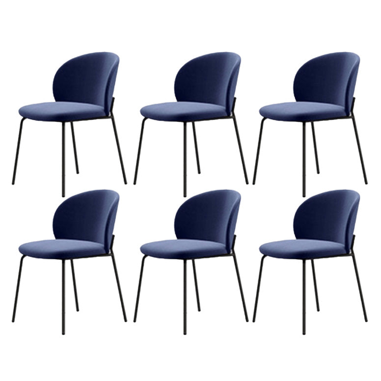 Industrial Style Indoor-Outdoor Chair Wingback Armless Chair Set Blue Fabric 6 Piece Set Clearhalo 'Dining Chairs' 'Dining Tables & Seating' 'dining_chair' 'furn' 'furn_dining_chair' 'Furniture' 'Kitchen & Dining Furniture' 6850531