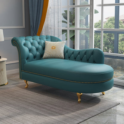 Sillón de cuero genuino con brazos enrollados para dormitorio y sala de estar