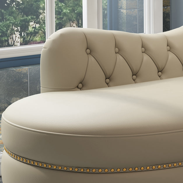 Sillón de cuero genuino con brazos enrollados para dormitorio y sala de estar