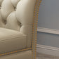 Sillón de cuero genuino con brazos enrollados para dormitorio y sala de estar