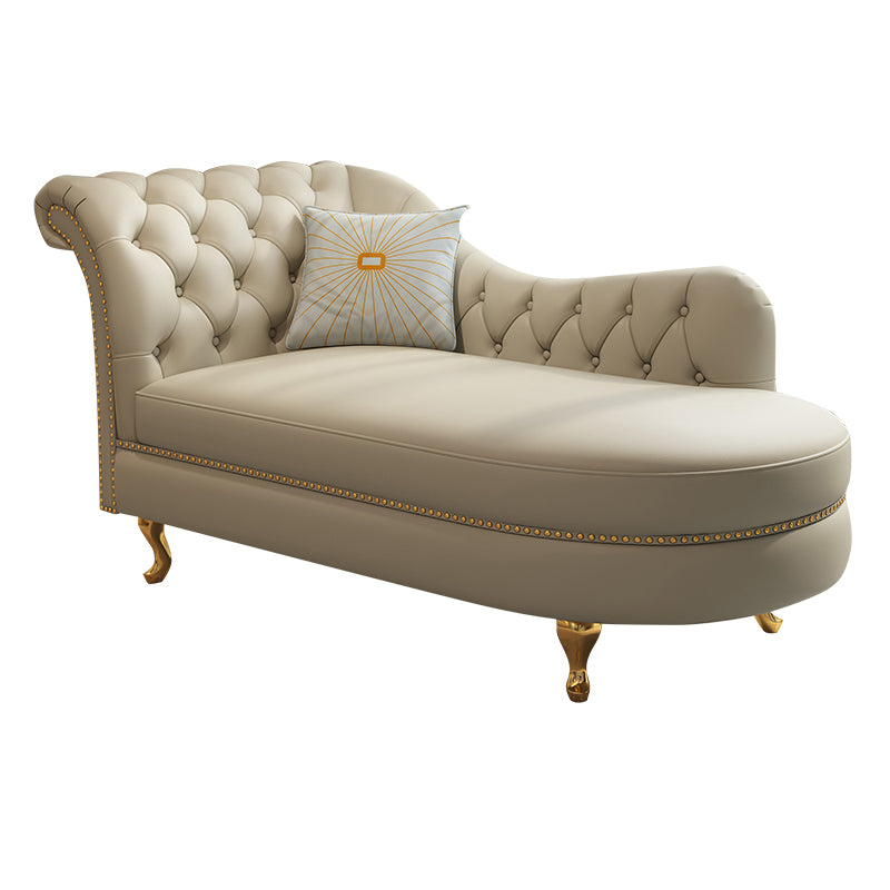 Sillón de cuero genuino con brazos enrollados para dormitorio y sala de estar