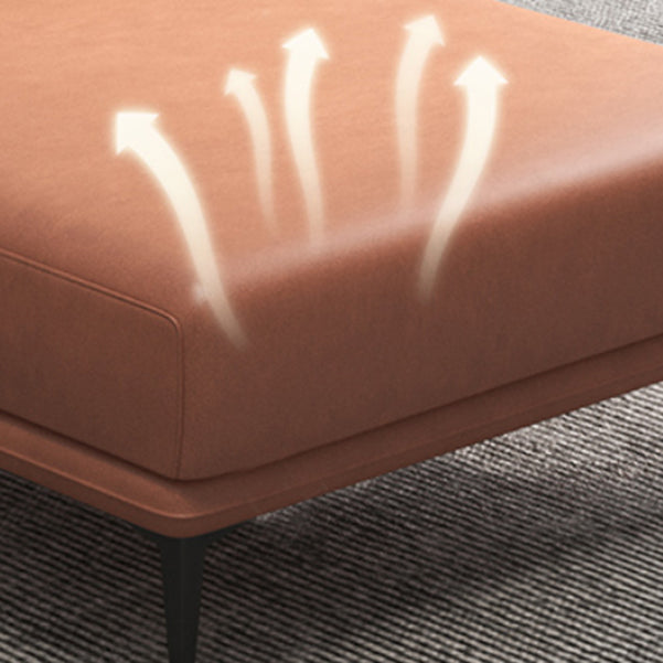 Nordic Style Faux Leather Chaise Recessed Arms Chaise in Solid Color Clearhalo 'Chairs & Seating' 'Chaise Lounge' 'chaise_lounge' 'furn' 'furn_chaise_lounge' 'Furniture' 'Living Room Furniture' 6850992