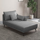 Nordic Style Faux Leather Chaise Recessed Arms Chaise in Solid Color Smoke Gray Left-Arm Chaise Clearhalo 'Chairs & Seating' 'Chaise Lounge' 'chaise_lounge' 'furn' 'furn_chaise_lounge' 'Furniture' 'Living Room Furniture' 6850997