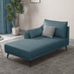 Nordic Style Faux Leather Chaise Recessed Arms Chaise in Solid Color Dark Blue Right-Arm Chaise Clearhalo 'Chairs & Seating' 'Chaise Lounge' 'chaise_lounge' 'furn' 'furn_chaise_lounge' 'Furniture' 'Living Room Furniture' 6850999