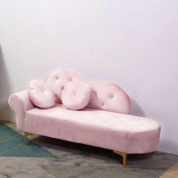 Glam Cushioned Chaise Lounge Round Arms Lounge with 2 Pillows for Living Room Clearhalo 'Chairs & Seating' 'Chaise Lounge' 'chaise_lounge' 'furn' 'furn_chaise_lounge' 'Furniture' 'Living Room Furniture' 6851006