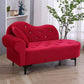 Glam Cushioned Chaise Lounge Round Arms Lounge with 2 Pillows for Living Room Red Clearhalo 'Chairs & Seating' 'Chaise Lounge' 'chaise_lounge' 'furn' 'furn_chaise_lounge' 'Furniture' 'Living Room Furniture' 6851007
