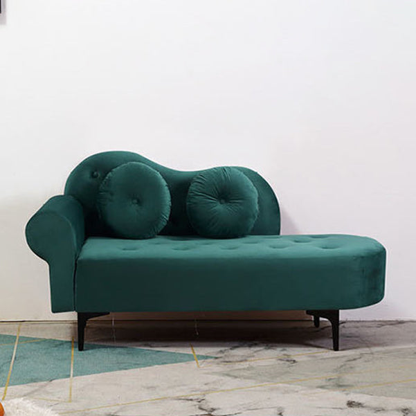 Glam Cushioned Chaise Lounge Round Arms Lounge with 2 Pillows for Living Room Clearhalo 'Chairs & Seating' 'Chaise Lounge' 'chaise_lounge' 'furn' 'furn_chaise_lounge' 'Furniture' 'Living Room Furniture' 6851008