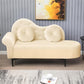 Glam Cushioned Chaise Lounge Round Arms Lounge with 2 Pillows for Living Room Yellow Clearhalo 'Chairs & Seating' 'Chaise Lounge' 'chaise_lounge' 'furn' 'furn_chaise_lounge' 'Furniture' 'Living Room Furniture' 6851011