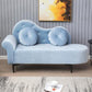Glam Cushioned Chaise Lounge Round Arms Lounge with 2 Pillows for Living Room Blue Clearhalo 'Chairs & Seating' 'Chaise Lounge' 'chaise_lounge' 'furn' 'furn_chaise_lounge' 'Furniture' 'Living Room Furniture' 6851012