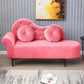Glam Cushioned Chaise Lounge Round Arms Lounge with 2 Pillows for Living Room Watermelon Red Clearhalo 'Chairs & Seating' 'Chaise Lounge' 'chaise_lounge' 'furn' 'furn_chaise_lounge' 'Furniture' 'Living Room Furniture' 6851016