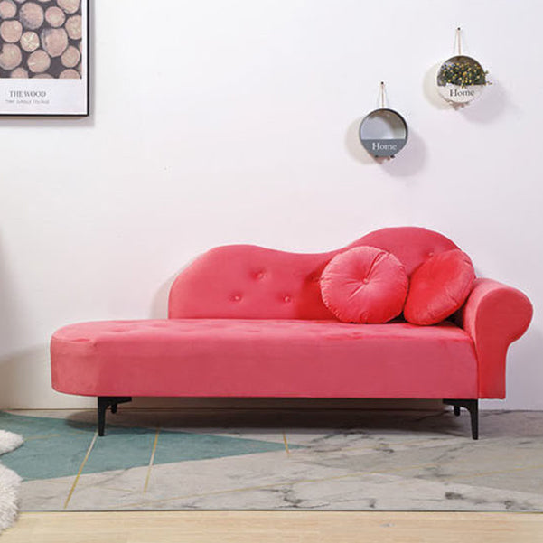 Glam Cushioned Chaise Lounge Round Arms Lounge with 2 Pillows for Living Room Clearhalo 'Chairs & Seating' 'Chaise Lounge' 'chaise_lounge' 'furn' 'furn_chaise_lounge' 'Furniture' 'Living Room Furniture' 6851021