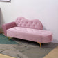 Glam Cushioned Chaise Lounge Round Arms Lounge with 2 Pillows for Living Room Pink Light Gray Clearhalo 'Chairs & Seating' 'Chaise Lounge' 'chaise_lounge' 'furn' 'furn_chaise_lounge' 'Furniture' 'Living Room Furniture' 6851022