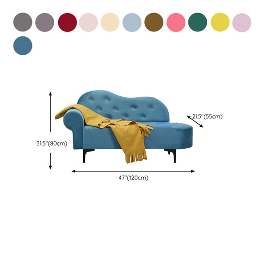 Glam Cushioned Chaise Lounge Round Arms Lounge with 2 Pillows for Living Room Clearhalo 'Chairs & Seating' 'Chaise Lounge' 'chaise_lounge' 'furn' 'furn_chaise_lounge' 'Furniture' 'Living Room Furniture' 6851023