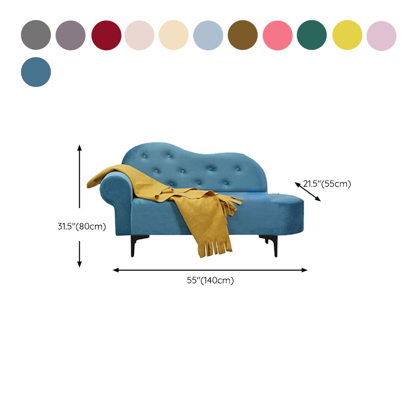 Glam Cushioned Chaise Lounge Round Arms Lounge with 2 Pillows for Living Room Clearhalo 'Chairs & Seating' 'Chaise Lounge' 'chaise_lounge' 'furn' 'furn_chaise_lounge' 'Furniture' 'Living Room Furniture' 6851024