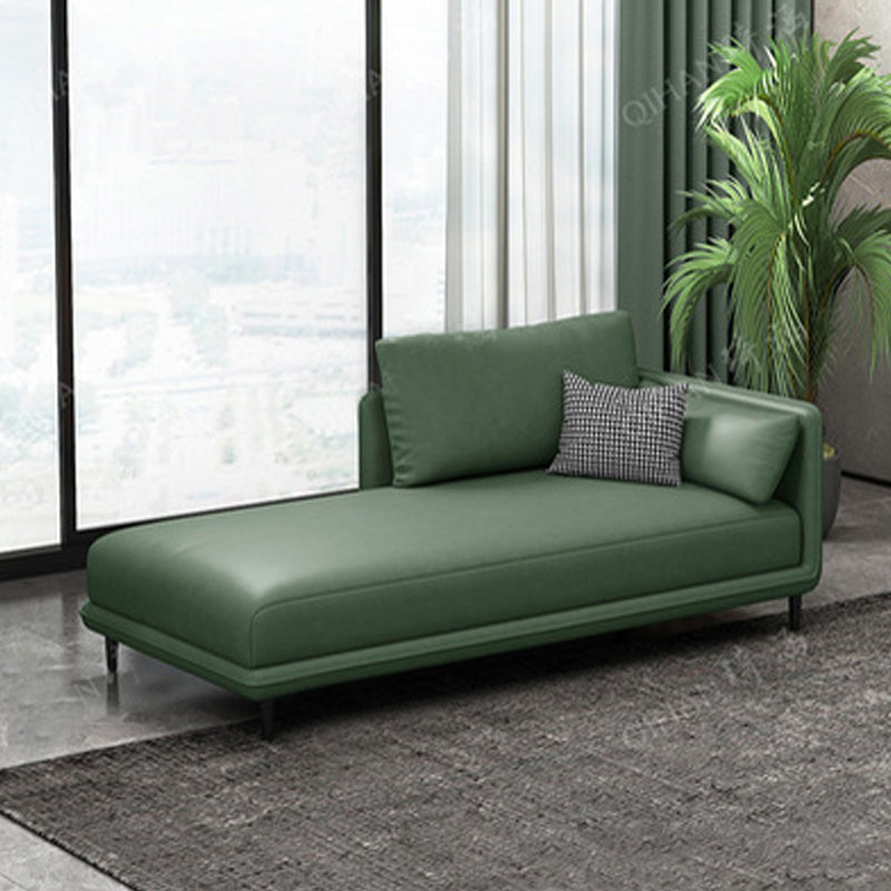 Nordic Chaise Lounge Cushioned Chaise Lounge Chair with Pillow Top Arms Dark Green Right-Arm Chaise Clearhalo 'Chairs & Seating' 'Chaise Lounge' 'chaise_lounge' 'furn' 'furn_chaise_lounge' 'Furniture' 'Living Room Furniture' 6851046