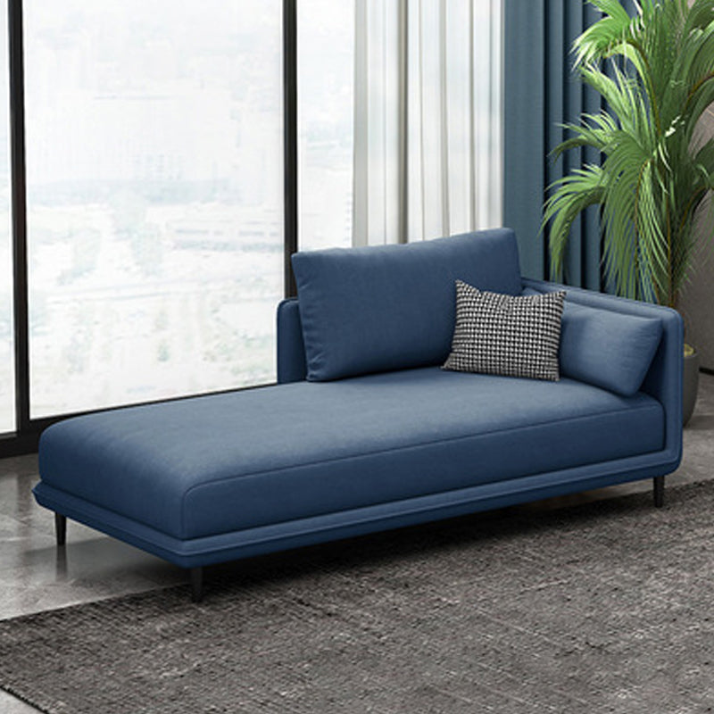 Nordic Chaise Lounge Cushioned Chaise Lounge Chair with Pillow Top Arms Royal Blue Right-Arm Chaise Clearhalo 'Chairs & Seating' 'Chaise Lounge' 'chaise_lounge' 'furn' 'furn_chaise_lounge' 'Furniture' 'Living Room Furniture' 6851047