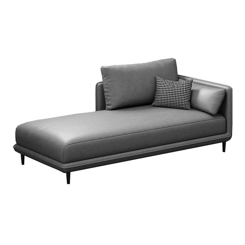 Nordic Chaise Lounge Cushioned Chaise Lounge Chair with Pillow Top Arms Grey Right-Arm Chaise Clearhalo 'Chairs & Seating' 'Chaise Lounge' 'chaise_lounge' 'furn' 'furn_chaise_lounge' 'Furniture' 'Living Room Furniture' 6851053