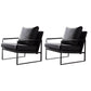 Industrial Metal Armchair Leather Upholstered Accent Armchair Black Microfiber Leather 2 Piece Set Clearhalo 'Accent Chairs' 'accent_chairs' 'Chairs & Seating' 'furn' 'furn_accent_chairs' 'Furniture' 'Living Room Furniture' 6851157