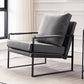 Industrial Metal Armchair Leather Upholstered Accent Armchair Grey Microfiber Leather 1 Piece Clearhalo 'Accent Chairs' 'accent_chairs' 'Chairs & Seating' 'furn' 'furn_accent_chairs' 'Furniture' 'Living Room Furniture' 6851159