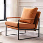 Industrial Metal Armchair Leather Upholstered Accent Armchair Clearhalo 'Accent Chairs' 'accent_chairs' 'Chairs & Seating' 'furn' 'furn_accent_chairs' 'Furniture' 'Living Room Furniture' 6851160