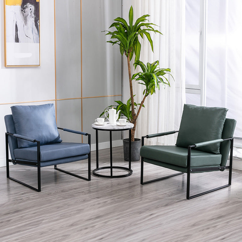 Industrial Metal Armchair Leather Upholstered Accent Armchair Clearhalo 'Accent Chairs' 'accent_chairs' 'Chairs & Seating' 'furn' 'furn_accent_chairs' 'Furniture' 'Living Room Furniture' 6851161