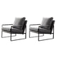 Industrial Metal Armchair Leather Upholstered Accent Armchair Grey Microfiber Leather 2 Piece Set Clearhalo 'Accent Chairs' 'accent_chairs' 'Chairs & Seating' 'furn' 'furn_accent_chairs' 'Furniture' 'Living Room Furniture' 6851162