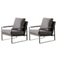 Industrial Metal Armchair Leather Upholstered Accent Armchair Grey Tech Cloth 2 Piece Set Clearhalo 'Accent Chairs' 'accent_chairs' 'Chairs & Seating' 'furn' 'furn_accent_chairs' 'Furniture' 'Living Room Furniture' 6851166