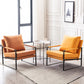 Industrial Metal Armchair Leather Upholstered Accent Armchair Clearhalo 'Accent Chairs' 'accent_chairs' 'Chairs & Seating' 'furn' 'furn_accent_chairs' 'Furniture' 'Living Room Furniture' 6851178