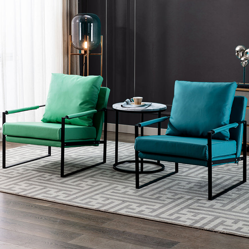 Industrial Metal Armchair Leather Upholstered Accent Armchair Clearhalo 'Accent Chairs' 'accent_chairs' 'Chairs & Seating' 'furn' 'furn_accent_chairs' 'Furniture' 'Living Room Furniture' 6851183