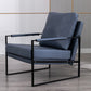 Industrial Metal Armchair Leather Upholstered Accent Armchair Blue Tech Cloth 1 Piece Clearhalo 'Accent Chairs' 'accent_chairs' 'Chairs & Seating' 'furn' 'furn_accent_chairs' 'Furniture' 'Living Room Furniture' 6851184